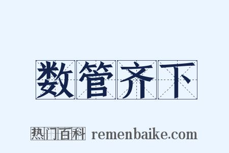 数管齐下是什么意思的图片